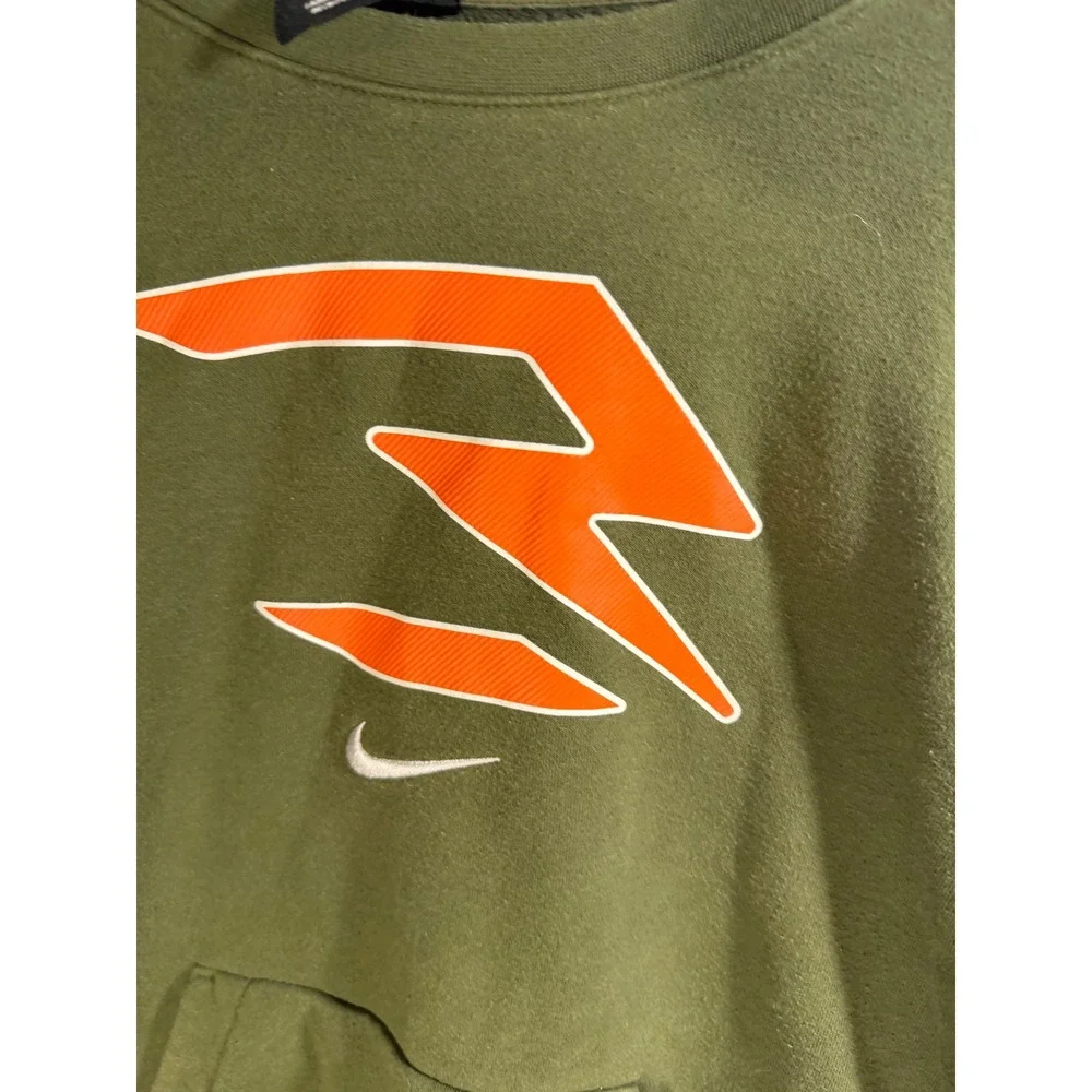Nike Russell Wilson Dangeruss Boys XL Crewneck Sweatshirt Olive Green Orange